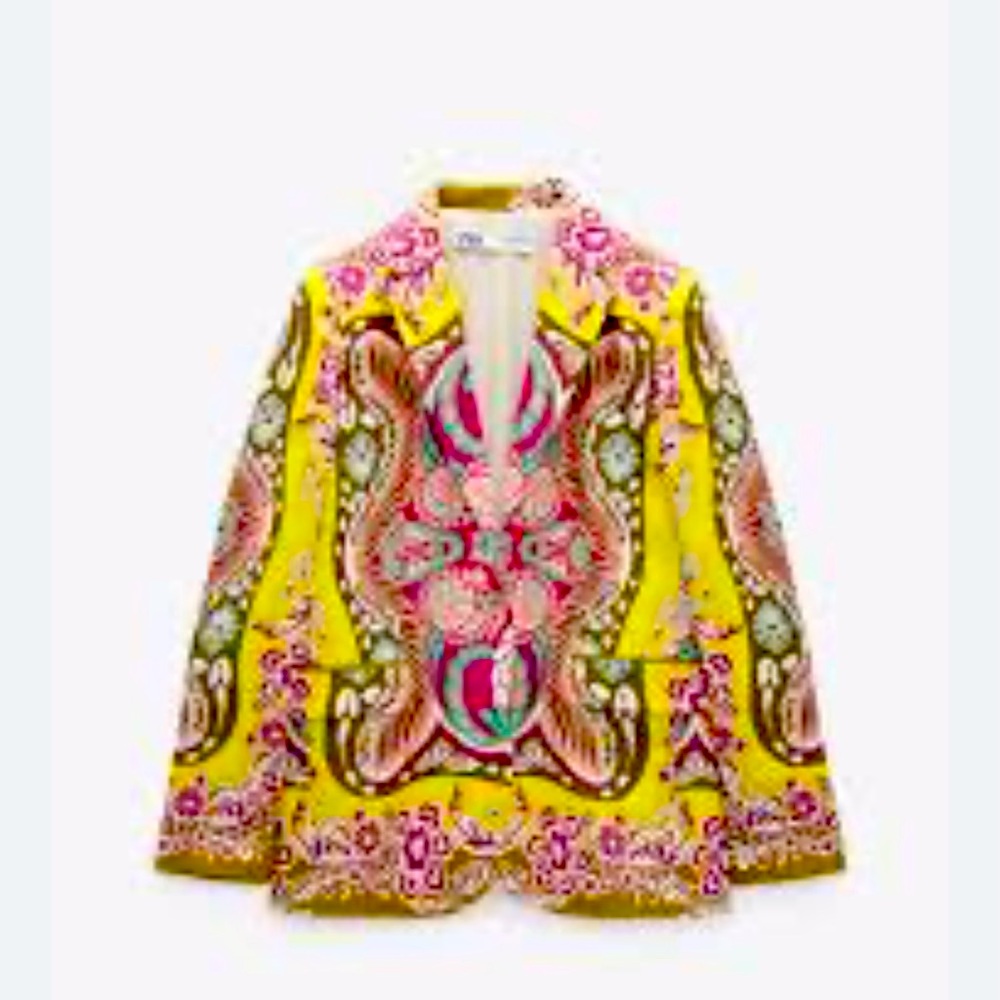 Brand new Zara printed linen blazer